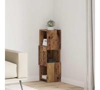 vidaXL Mobile angolare bianco 25,5 x 25 x 80 cm legno di ingegneria, mobile di stoccaggio moderno, armadio ad angolo rettangolare, decorazione durevole, soluzione funzionale e compatta