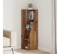 vidaXL Mobile angolare Legno vecchio 32x32x102cm Legno multistrato