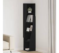 vidaXL Mobile angolare Nero 27,5x27x140cm Legno multistrato