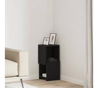 vidaXL Mobile angolare Rovere Nero 25,5x25x55cm Legno multistrato