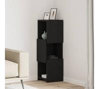 vidaXL Mobile angolare Rovere Nero 30,5x30x95cm Legno multistrato