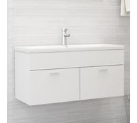 vidaXL Mobile Bagno con Lavabo Integrato Bianco in Legno Multistrato