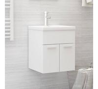 vidaXL Mobile Bagno con Lavabo Integrato Bianco in Legno Multistrato