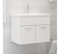 vidaXL Mobile Bagno con Lavabo Integrato Bianco in Truciolato
