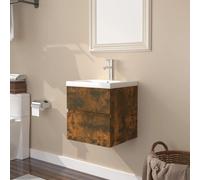 VidaXL Mobile Bagno con Lavabo Integrato Rovere Fumo Legno Multistrato