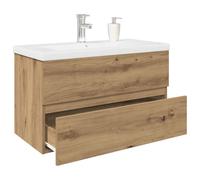 vidaXL Mobile Bagno con Lavabo Integrato&Rubinetto Rovere Artigianale