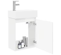 vidaXL Mobile bagno con rubinetto Bianco Lucido 45,5 x 22,5 x 84 cm,