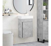 vidaXL Mobile bagno con rubinetto Grigio Cemento 40,5 x 22,5 x 62 cm
