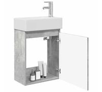 vidaXL Mobile bagno con rubinetto Grigio Cemento 45,5 x 22,5 x 84 cm,