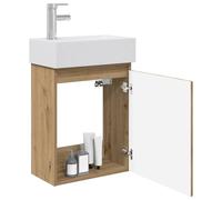 vidaXL Mobile bagno con rubinetto Rovere Artigianale,