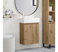 vidaXL Mobile bagno con rubinetto Rovere Artigianale