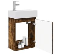 vidaXL Mobile bagno con rubinetto Rovere Fumo 45,5 x 25,5 x 84 cm,