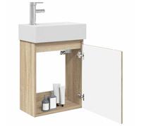 vidaXL Mobile bagno con rubinetto Rovere Sonoma 45,5 x 22,5 x 84 cm,