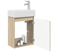 vidaXL Mobile bagno con rubinetto Rovere Sonoma 45,5 x 22,5 x 84 cm,