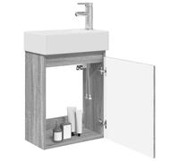 vidaXL Mobile bagno con rubinetto Sonoma grigio 45,5 x 22,5 x 84 cm,