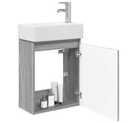 vidaXL Mobile bagno con rubinetto Sonoma grigio 45,5 x 25,5 x 84 cm,