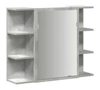 vidaXL Mobile Bagno con Specchio Grigio Cemento 80x20,5x64 Multistrato