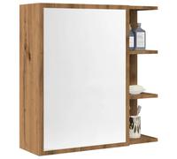 vidaXL Mobile Bagno con Specchio Rovere 62,5x20,5x64 cm Multistrato
