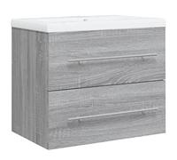 vidaXL Mobile Bagno e Lavabo Integrato Grigio Sonoma Legno Multistrato