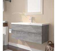 vidaXL Mobile Bagno e Lavabo Integrato Grigio Sonoma Legno Multistrato