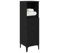 vidaXL Mobile Bagno in Rovere Nero con scaffali incorporati | Design Moderno per la toelettatura degli Adulti | Costruzione Durevole in Legno ingegnerizzato | Finitura stilosa Opaca | Uso Interno | M