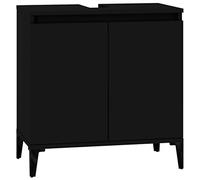 vidaXL Mobile Lavabo Nero 58x33x60 cm in Legno Multistrato