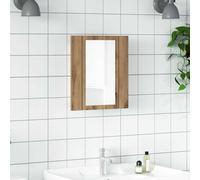 vidaXL Mobile Bagno Specchio LED Rovere 40x12x45 cm Multistrato