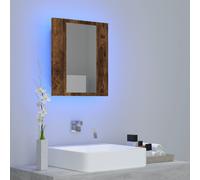 vidaXL Mobile bagno con specchio LED Rovere Fumo 40x12x45 cm Multistrato