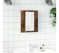vidaXL Mobile Bagno Specchio LED Rovere Fumo 40x12x45cm Multistrato