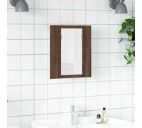 vidaXL Mobile Bagno Specchio LED Rovere Marrone 40x12x45cm Multistrato