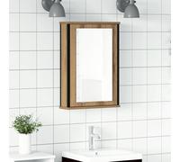 vidaXL Mobile Bagno Specchio Rovere Artigianale 42x12x60 cm Truciolato, Mobile Specchio da Toilette, armadietto da Bagno con Specchio, Mobile vanità a Specchio