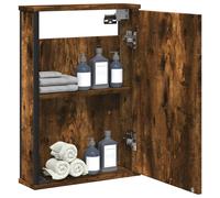 vidaXL Mobile Bagno Specchio Rovere Fumo 42x12x60 cm Legno Multistrato