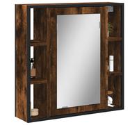 vidaXL Mobile Bagno Specchio Rovere Fumo 60x16x60 cm Legno Multistrato