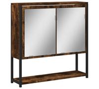 vidaXL Mobile bagno Specchio Rovere fumo 60x16x60 cm Legno multistrato