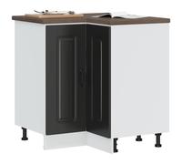 vidaXL Mobile Base ad Angolo Cucina Kalmar Nero in Legno Multistrato