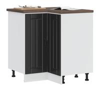 vidaXL Mobile Base ad Angolo Cucina Lucca Nero in Legno Multistrato