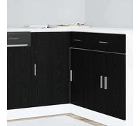vidaXL Mobile Base d'Angolo per Cucina Rovere nero 86 x 46 x 81,5 cm