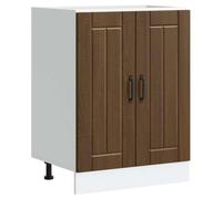 vidaXL Mobile Base Lavello Lucca Rovere Marrone in Legno Multistrato, Mobile Base Cucina, lavello Cucina Mobile Base, lavello Base