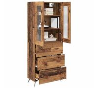 vidaXL Mobile Buffet con cassetto 2 pezzi legno antico ingegneristico, armadio alto rustico, design rettangolare, portaoggetti alla moda con cassetti, porte, spazio ampio