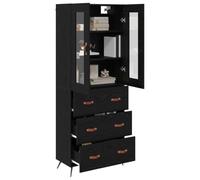 vidaXL Mobile Buffet con cassetto 2 pezzi rovere nero legno di ingegneria, armadio alto rustico, design rettangolare, portaoggetti alla moda con cassetti, porte, spazio ampio