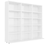 vidaXL Mobile CD in truciolato bianco lucido, 102 x 16 x 89,5 cm