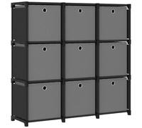 VIDAXL - Mobile con 9 Scatole a Cubo Nero 103x30x107,5 cm in Tessuto