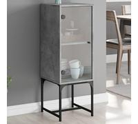 vidaXL Mobile con Anta in Vetro Grigio Cemento 35x37x100 cm