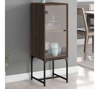 vidaXL Mobile con Anta in Vetro Rovere Marrone 35x37x100 cm