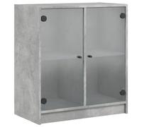 vidaXL Mobile con Ante in Vetro Grigio Cemento 68x37x75,5 cm