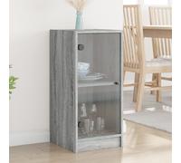 vidaXL Mobile con Ante in Vetro Grigio Sonoma 35x37x75,5 cm