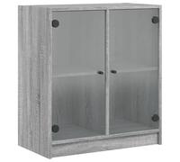 vidaXL Bijzetkast met glazen deuren 68x37x75,5 cm grijs sonoma eiken