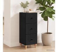 vidaXL Mobile con Cassetti 33 x 34,5 x 90 cm Legno ingegnerizzato Nero