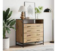 vidaXL Mobile con Cassetti 4-Cassetto Rovere artigianale