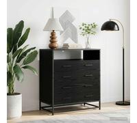 vidaXL Mobile con Cassetti 4-Cassetto Rovere nero 70 x 41 x 83,5 cm